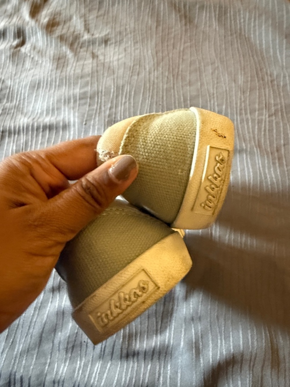 inkkas Beige Canvas Slip-On Loafers with 'BAD' ‘A**’ Graphic 8.5 - Picture 7 of 10